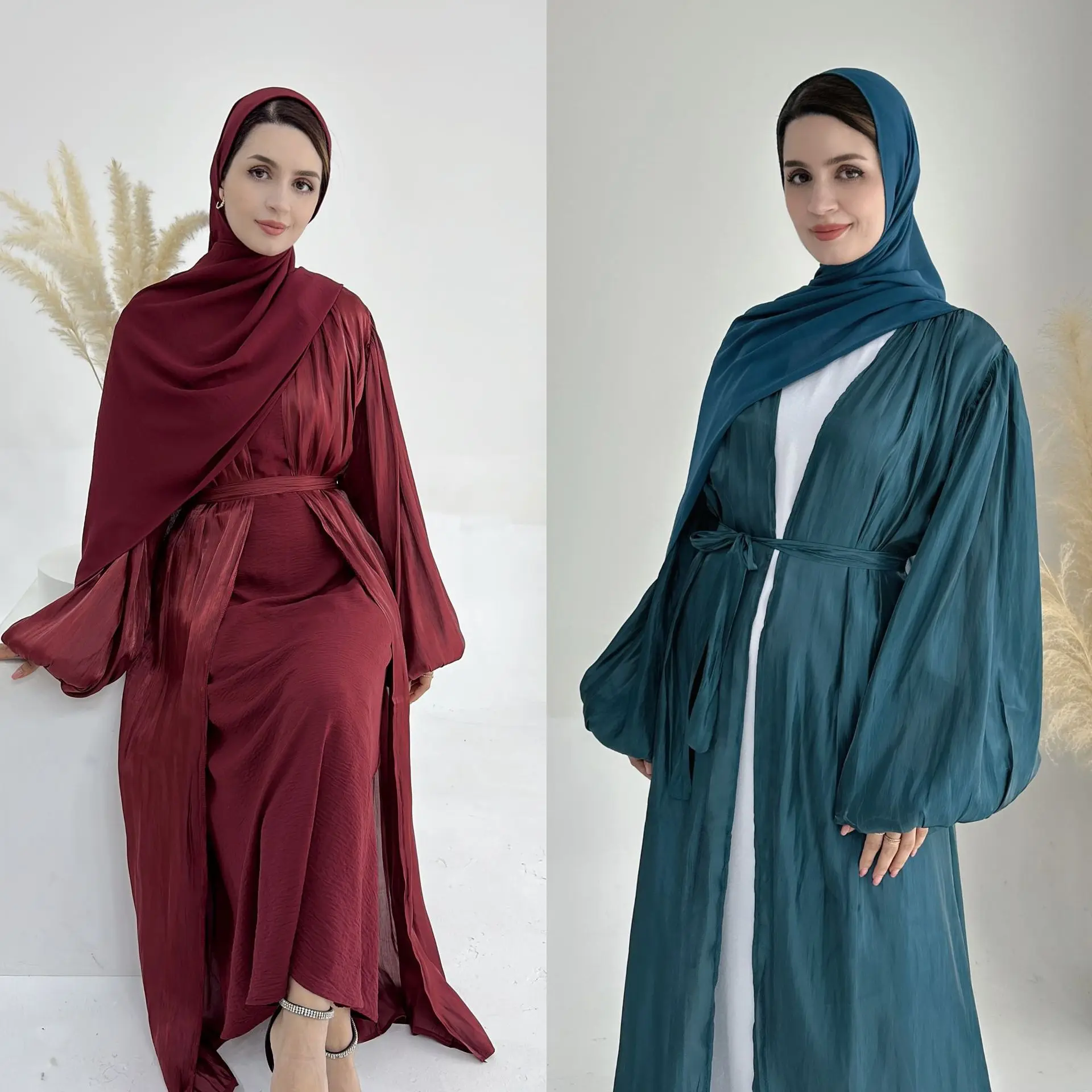 

Satin Shiny Abaya Muslim for Fashion Women Open Cardigan Maxi Dress Turkish Dubai Islam Kimono Hijab Arab Robe Kaftan Eid Caftan