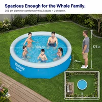 Piscine gonflable ronde 305x76 cm, installation rapide, piscine familiale pour jardin, cour, plaisir estival, matériau Tritech durable 4