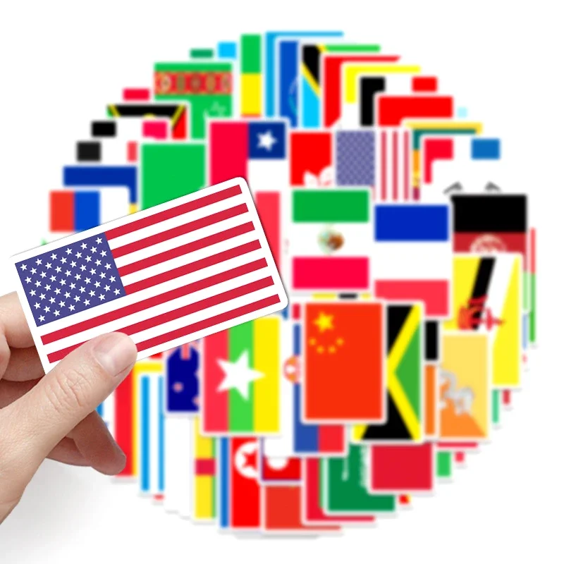 Graffiti Stickers 6-24PCS 8L Icam Europe National Oscam Flag Graffiti Stickers Kids DIY/ccam Classic Toys Motorcycle Car Travel Luggage PVC Decals