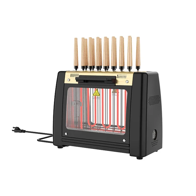 220VElectric Automatic Rotating Kebab Machine Oven Grill Electric Korean Barbecue Household Smokeless Healthy Skewers Machine
