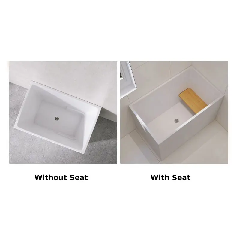Bathroom White Bath Solid Surface Deep Immersion Freestanding Acrylic Bath