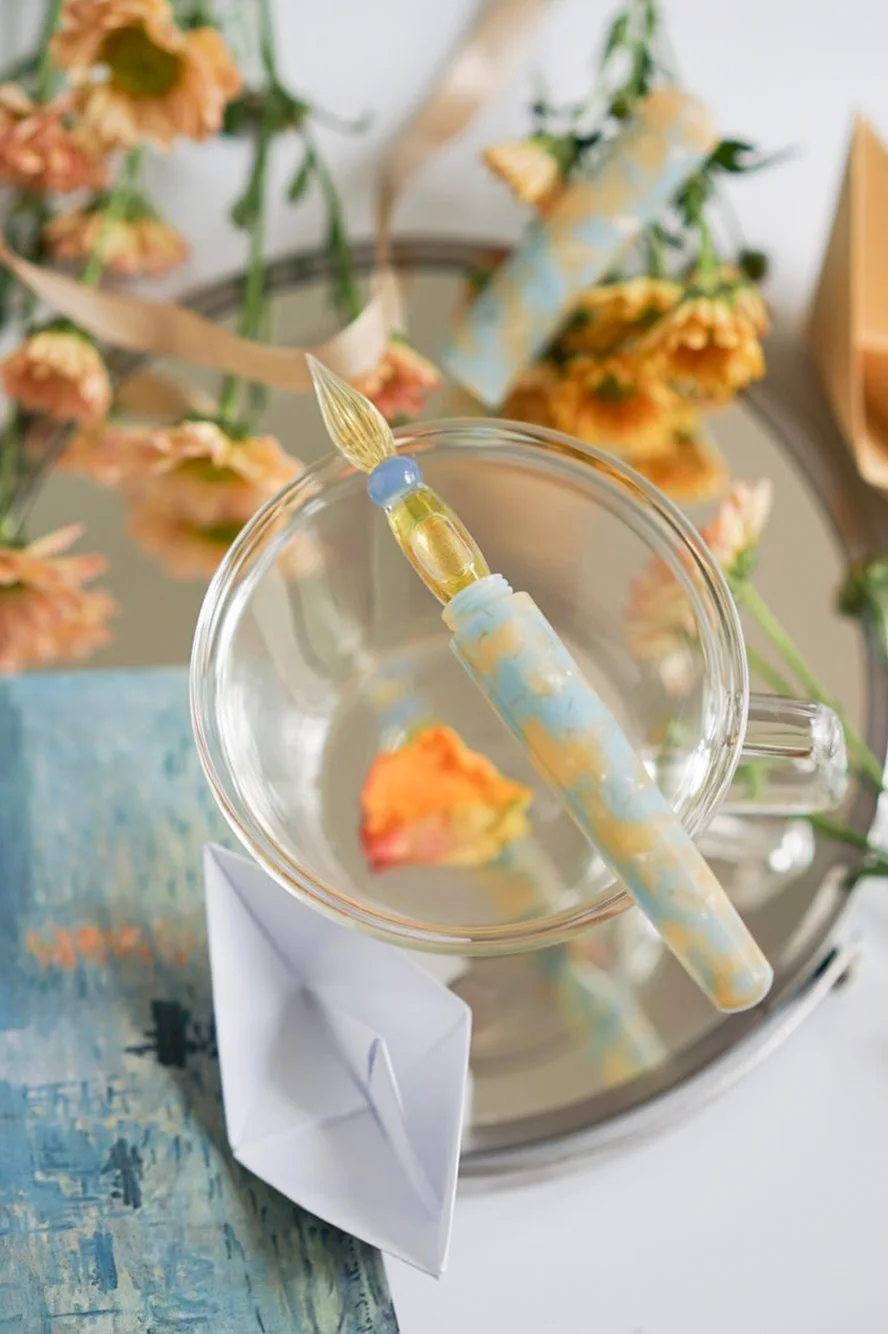 Monet - Sunrise Impression  ,famous Painting Series Purely Handmade  Glass Dip Pen