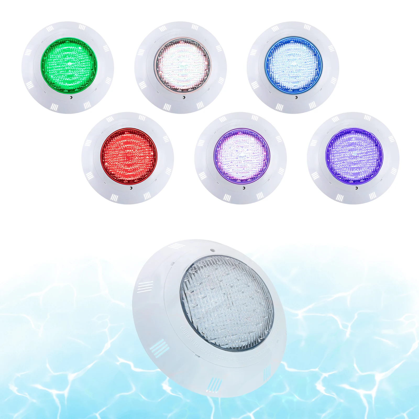 Luce per piscina a LED RGB AC 12V 45W/36W 7 colori Luci per piscina regolabili IP68 Lampada subacquea impermeabile con telecomando - immagine 6
