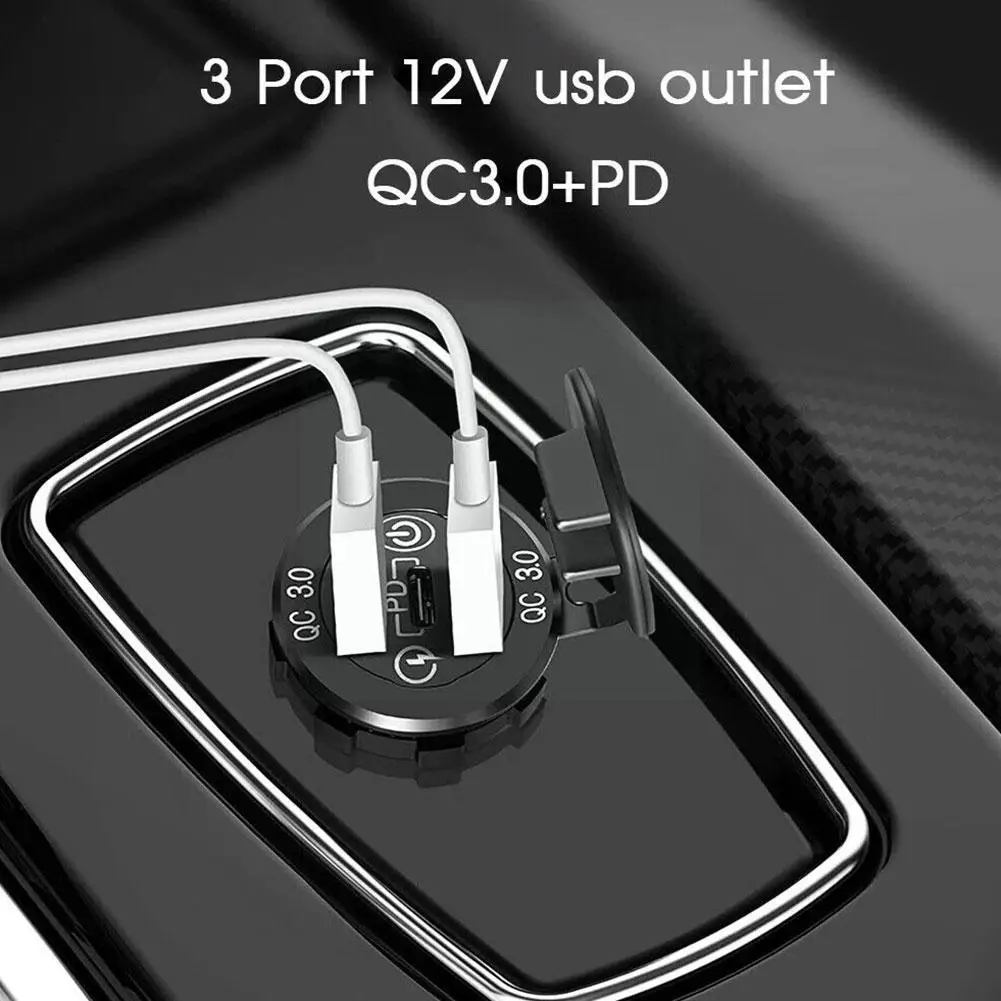 USB C    ,  Ʈ 2 , ڵ ġ , 12V, 24V, 60W, PD3.0, QC3.0, E6F1