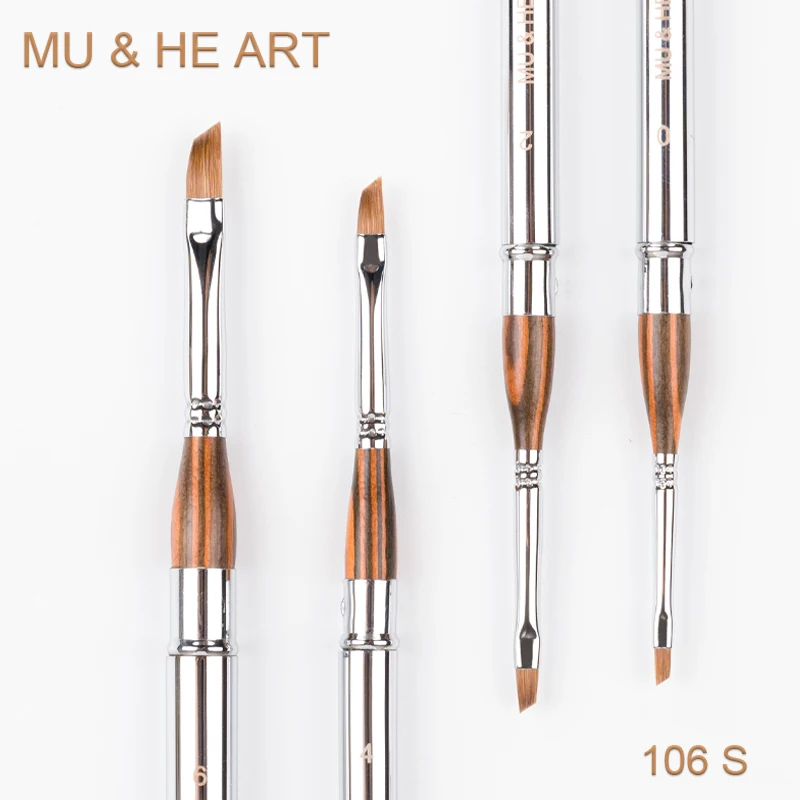 

Travel Mini Pen Pure Kolinsky Hair Artist Watercolor & Acrylic & Oil Painting Brush Tool Silver Cap Slant Sable 106S MU HE ART