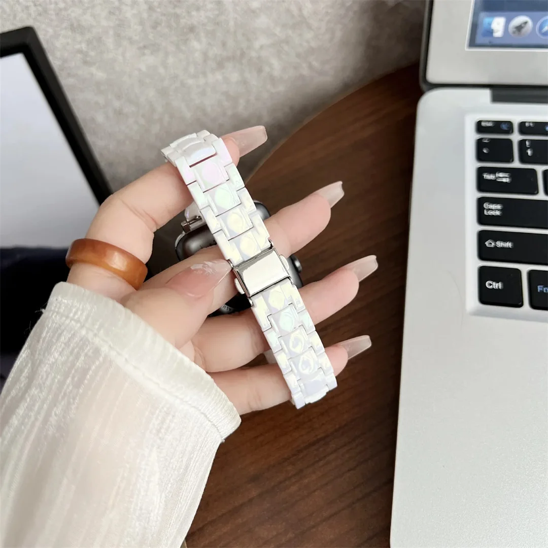 Rainbow Clear Resin Band for Smartwatch - Lightweight Wristband Strap Bracelet