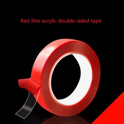 Ultra Thin Transparent Red Double - Sided Tape - Waterproof, High Temperature Resistant, Strong Adhesion, No Marks, 2 - Pack (3M Red)