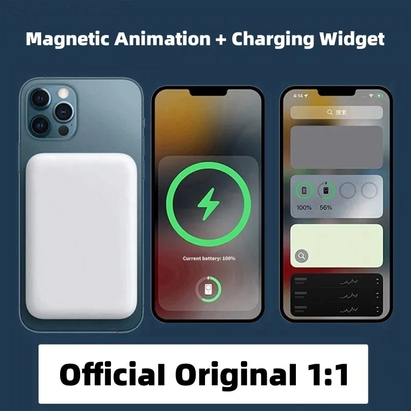 Original 1:1 Macsafe Power Bank iPhone External Auxiliary Backup Battery Pack Magnetic Wireless Powerbank For iphone 12 13 14 15