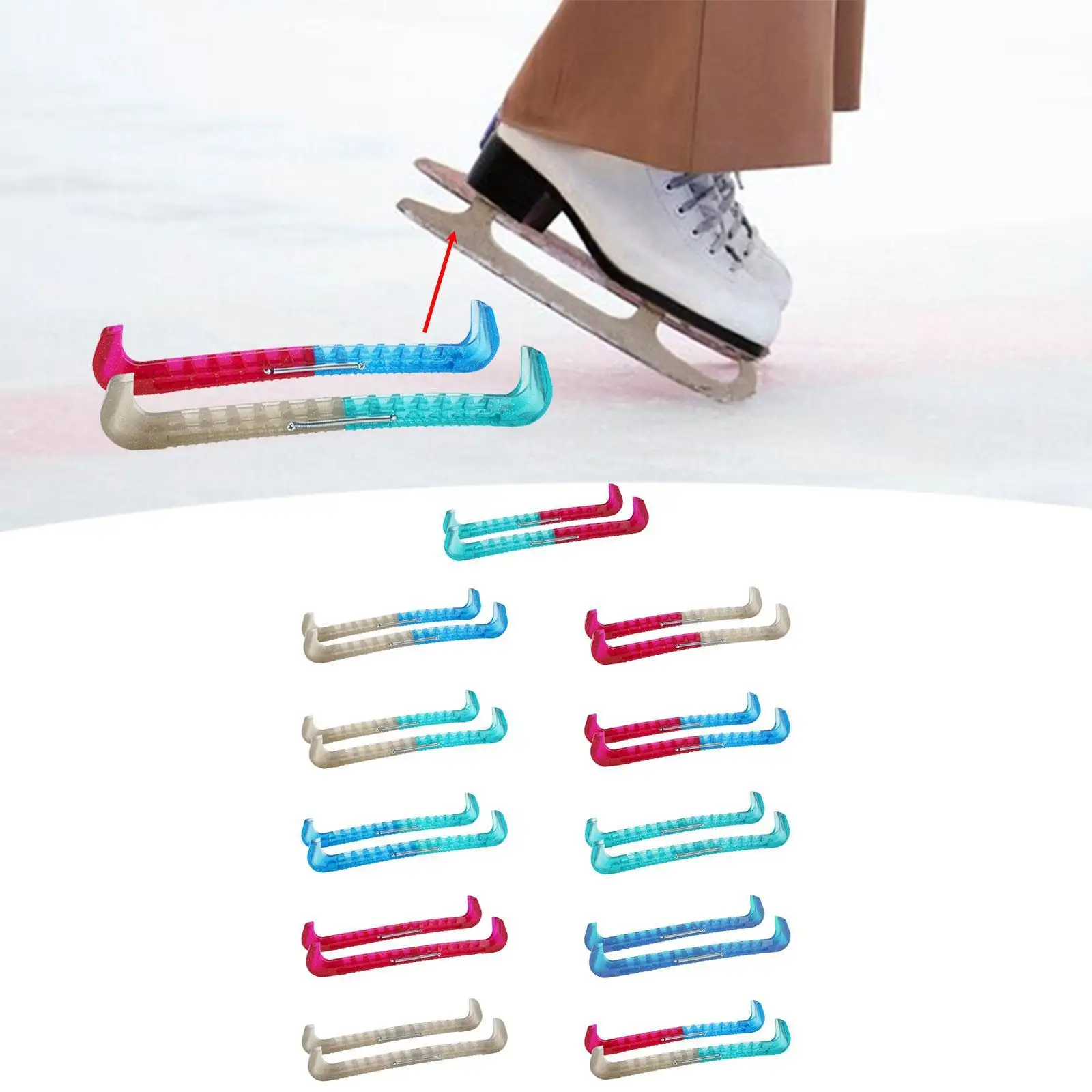 2Pcs Figure Ice Skate Guards Ice Skate Blade Covers for Winter Sports Women