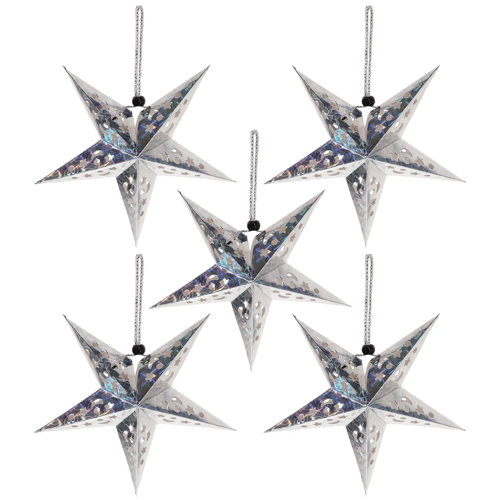 

30CM Christmas Star Light Shiny Ceiling Paper Star Lampshade Hanging Pentagram Ornament Party Home Decor For Wedding