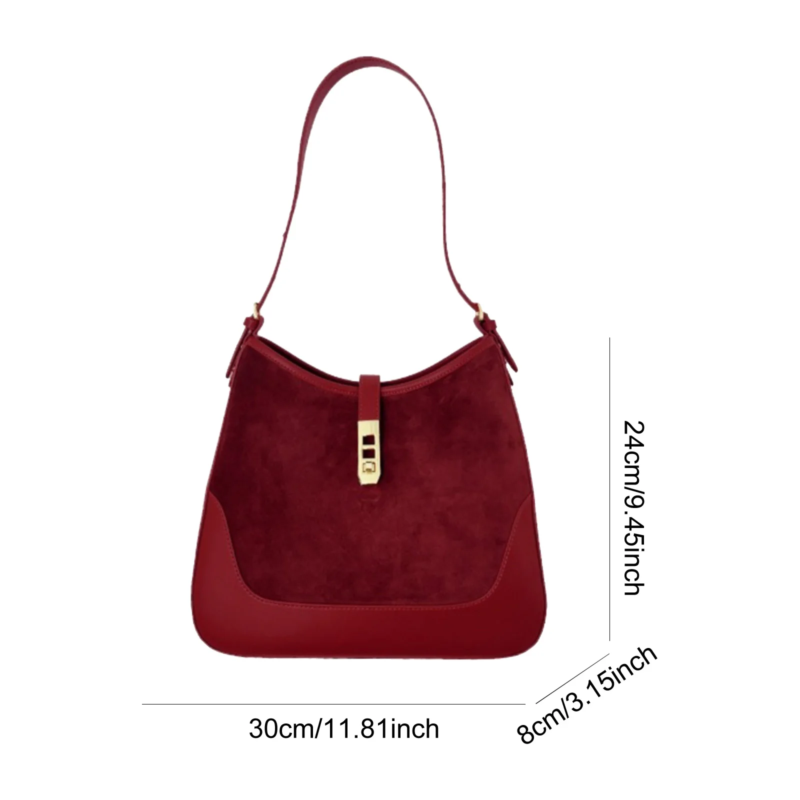 PU Leather Elegant Evening Clutch Solid Color Stylish Splicing Armpit Bag Large-Capacity Trendy Underarm Bag Commute Handbag