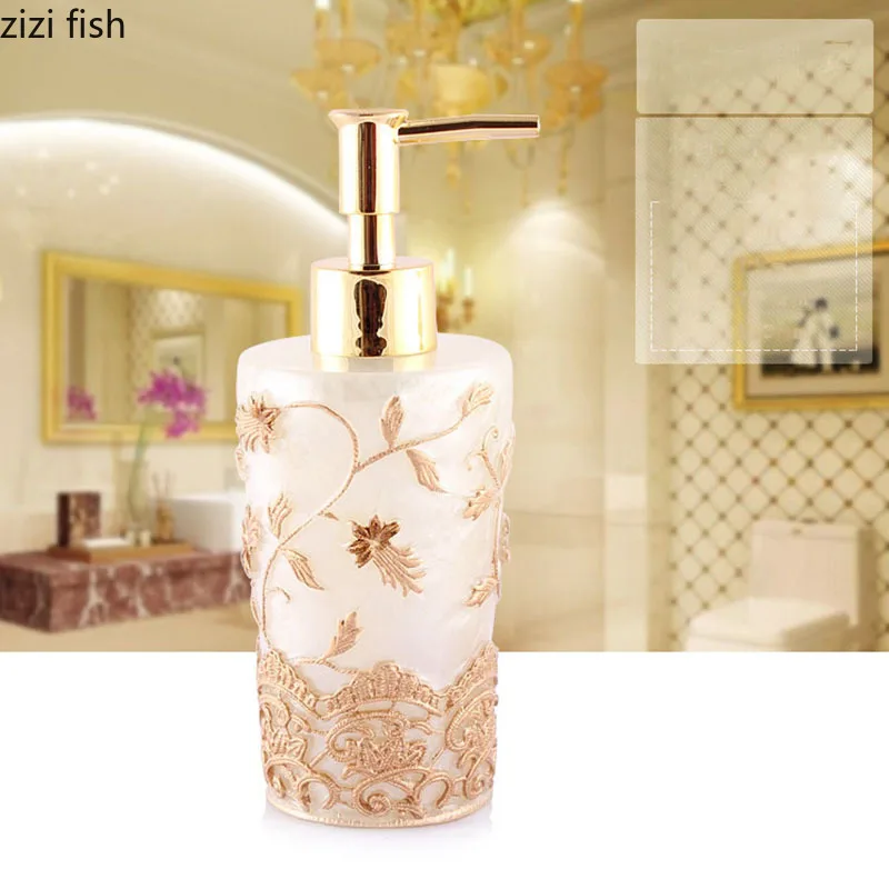Floral Texture Portable Soap Dispenser for Bathroom