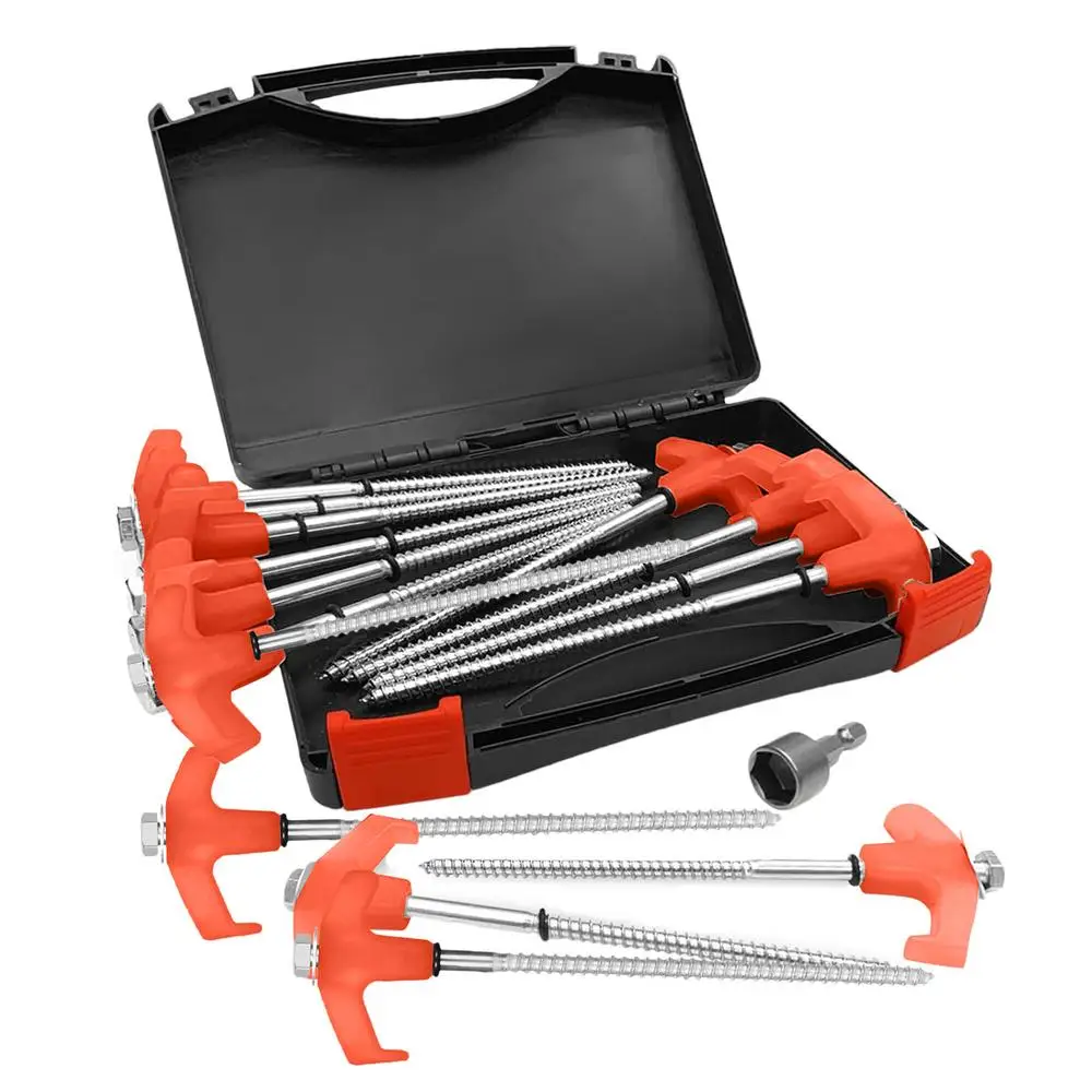 Picchetti Da Terra In Metallo Per Tende Da Campeggio - Viti Di Ancoraggio Robusti, Pioli Per Tenda, Trekking E Giardinaggio, 8 Pezzi