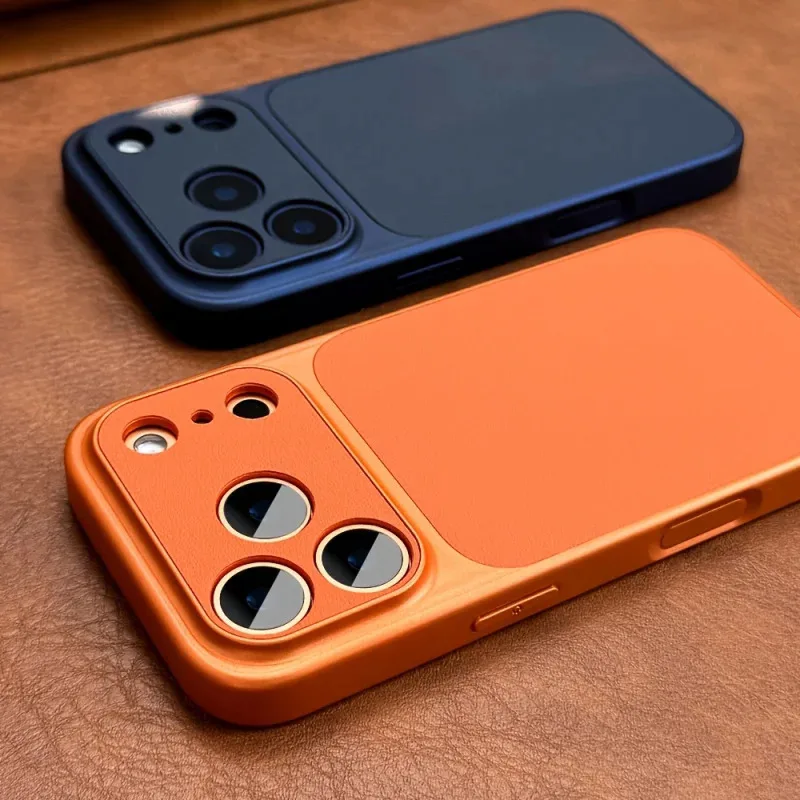 เคสโทรศัพท์สีส้มเรโทร หรูหราสำหรับ iPhone