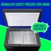 Chest Freezer with Electronic Panel, Accurate Temperature Display to 1 ℉, Black Deep Freezers with 2 Removable Baskets, Compact 2