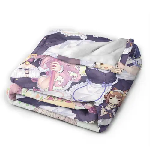 Shigure Minaduki and Fraise Nekopara Anime Blanket  Flannel Funny Soft Throw Blankets for Bed Sofa Autumn/Winter - Image 3