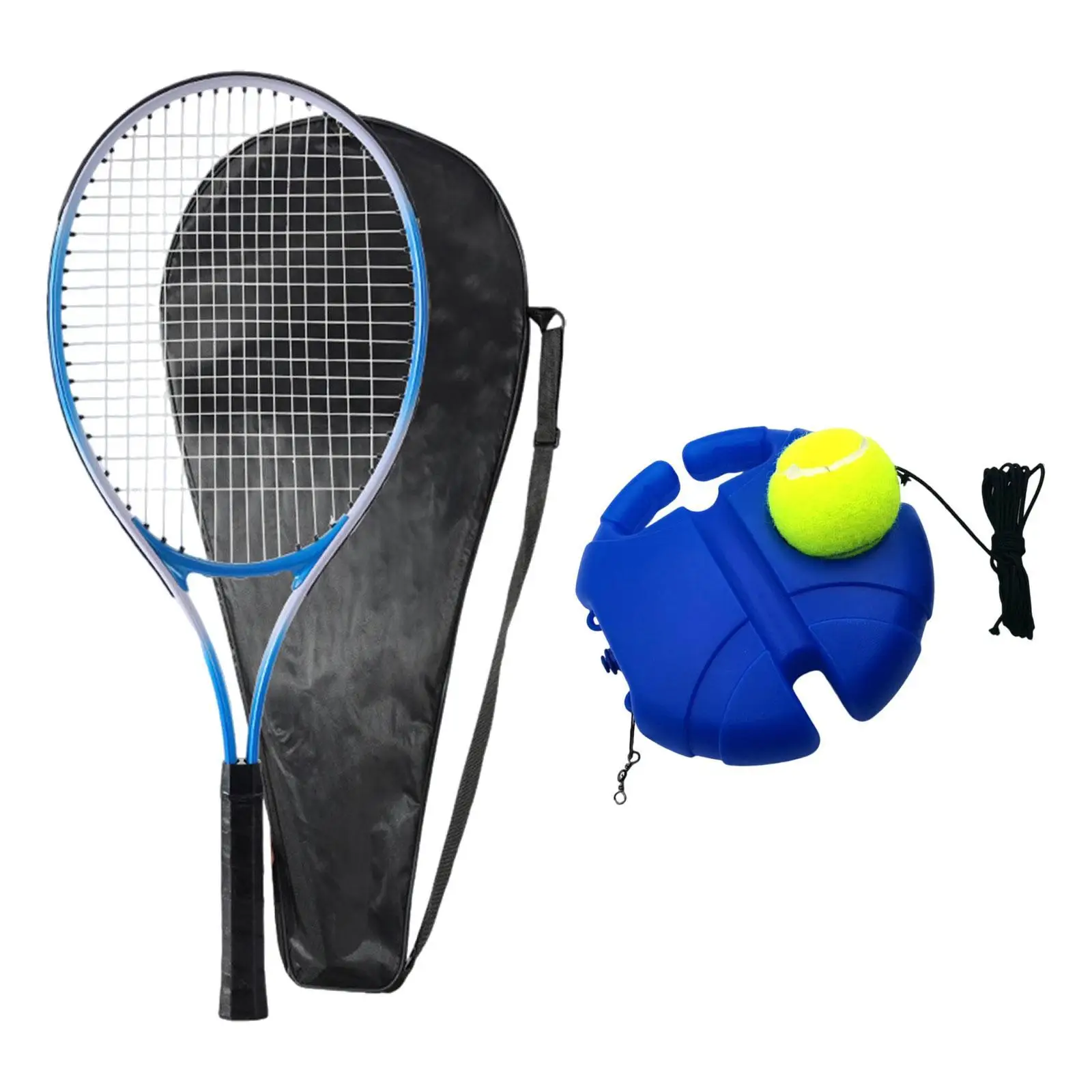 Tennis Racquet Portable Nylon Aluminum Alloy Tennis Practice Kit with Storage Bag for Parent Child Activities and Sports
