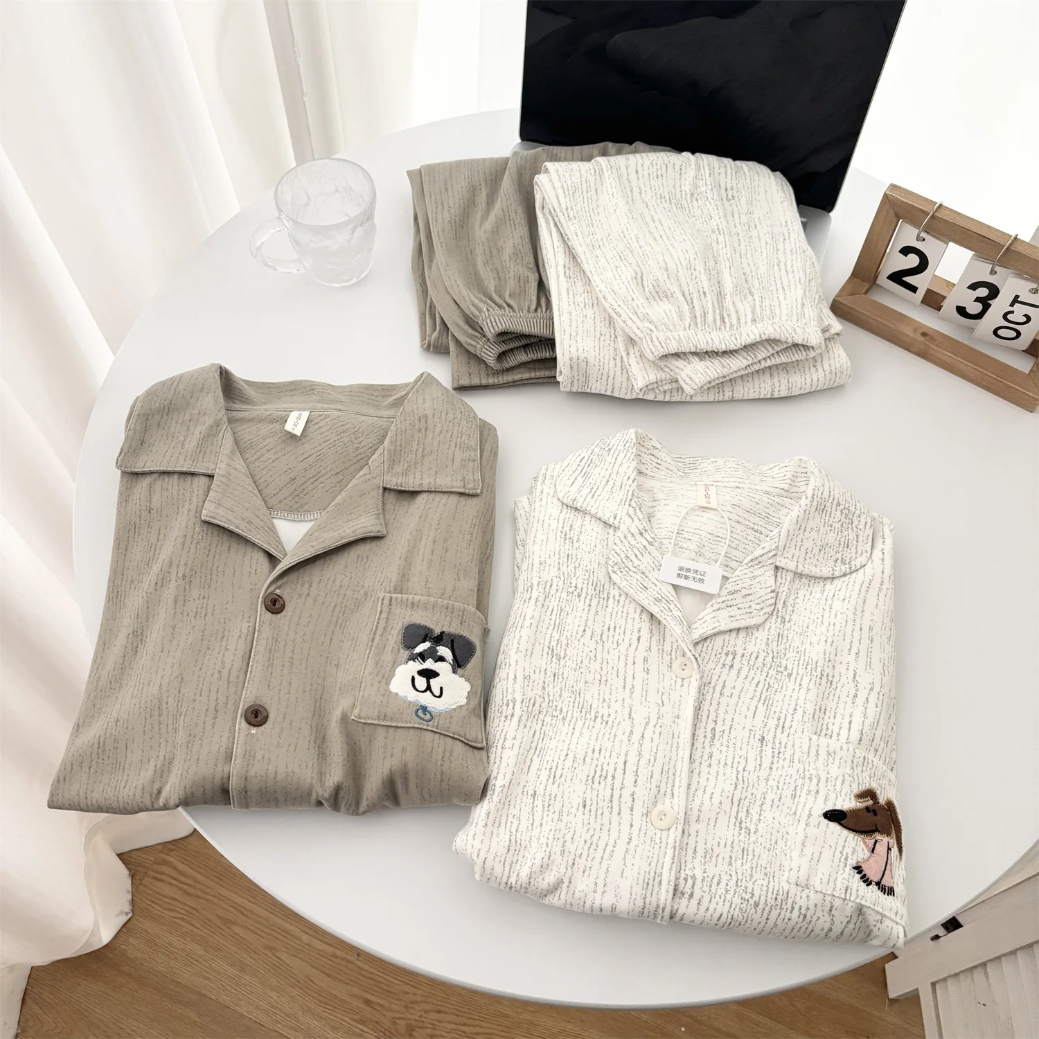 Couple's Sleepwear Long Sleeve Thermal Home Clothes Set Men's Outwear Comfortable Home Hotel Bathhouse Suitable Season All Se...