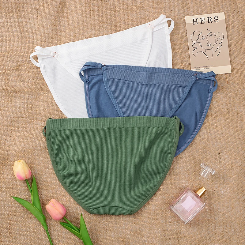 

4 Pcs Seamless Women's Panties Breathable Female Lingerie Breathable Briefs Solid Color Underpanties Sexy Underwear Ribbed