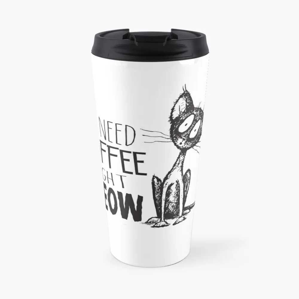 

Нужны кофе прямо сейчас. Иллюстрация кошки Скраффи. Дорожная кофейная кружка, кофейные кружки, большие кофейные чашки, элегантные кофейные чашки
