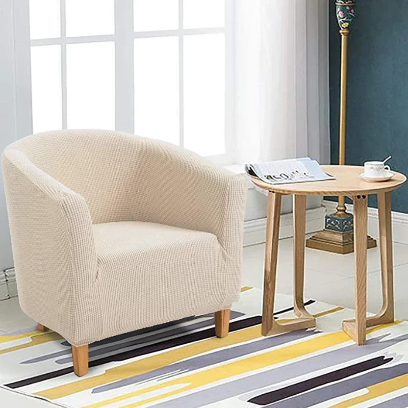 High Stretch Spandex Coffee Tub Sofa Armchair Seat Cover Protector Washable Furniture Slipcover Easy-install Home Chair Decor 3