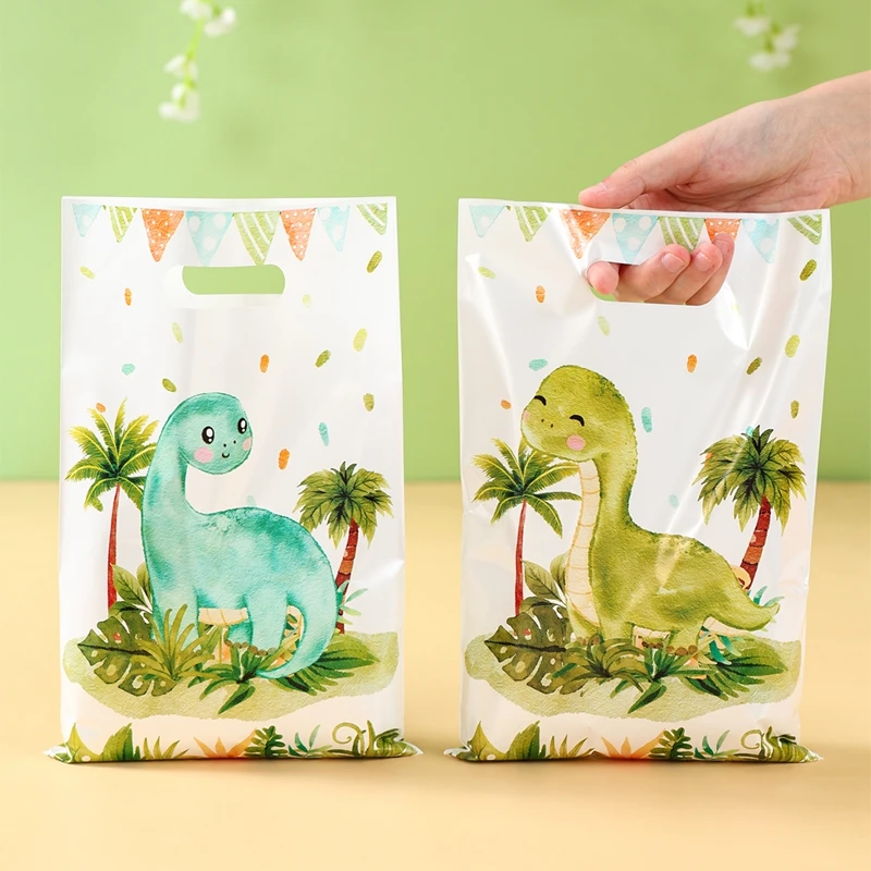 Cartoon Dinosaurier Kunststoff Geschenk Tasche Candy Tasche Dinosaurier Geburtstag Party Decor Kinder Geburtstag Party Liefert Gefälligkeiten Baby Dusche Dekor – Detail 24