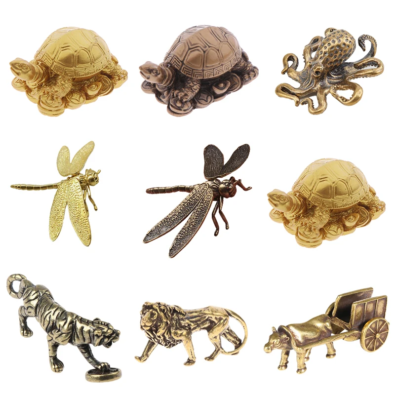 DELORIGIN Vintage Libellen-Figuren Aus Messing – 4-teiliges Set Für Deko, DIY & Geschenke (ca. 7,4 Cm)