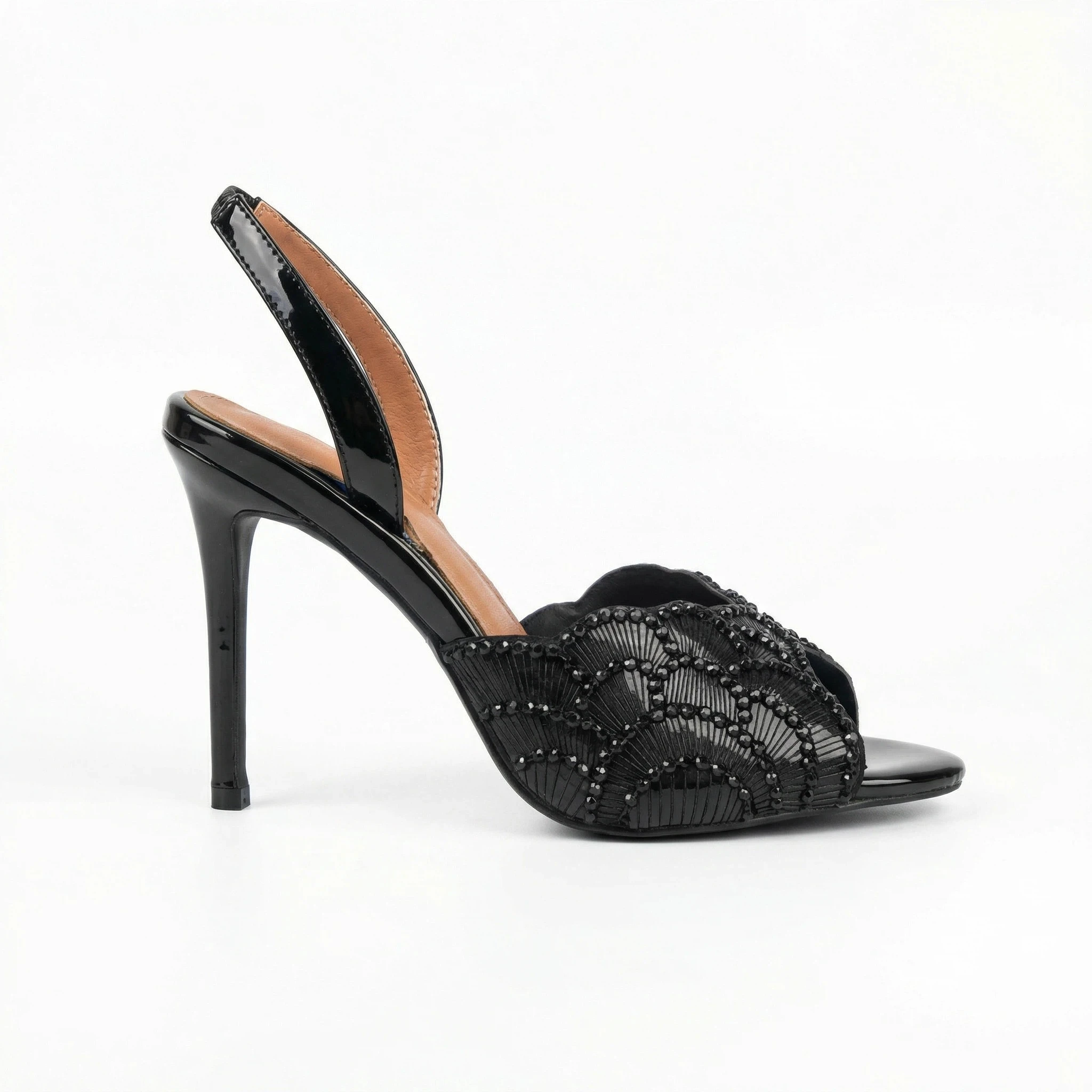 2026 French Sequin High-heeled Sandals side view