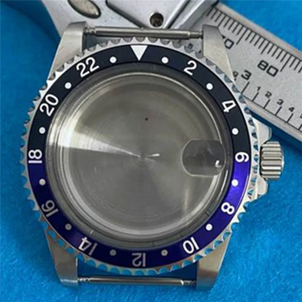 NH34 Retro Magnifying Glass Watch Case, 5ATM Waterproof Stainless Steel Watch Case 39.5mm for NH35 NH36 Mechanical Movement