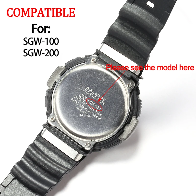 Sgw 100 Casio Sensor Watch Resin Watch Strap For Casio SGW-100-1V