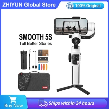 Zhiyun 부드러운 5S 3 축 포커스 풀 및 줌 기능, 핸드헬드 짐벌 스태빌라이저, 스마트폰, 아이폰, 삼성, 화웨이, 샤오미