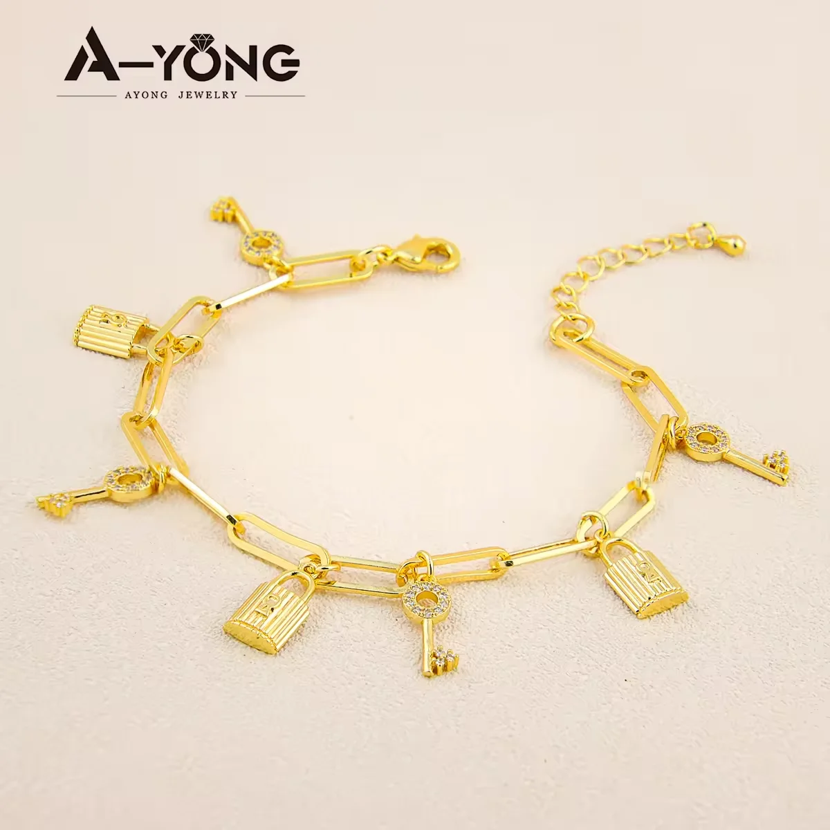 Dubai Mode Armband 21k vergoldet Arabisch Elegante Hand Gliederketten Italienische Brasilianische Frau Party Schmuck Geschenke