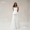 MODX Elegant Satin Wedding Dress A-line Off-shoulder European and American Women Tulle Trailing Formal Bridal Gowns Customized 1