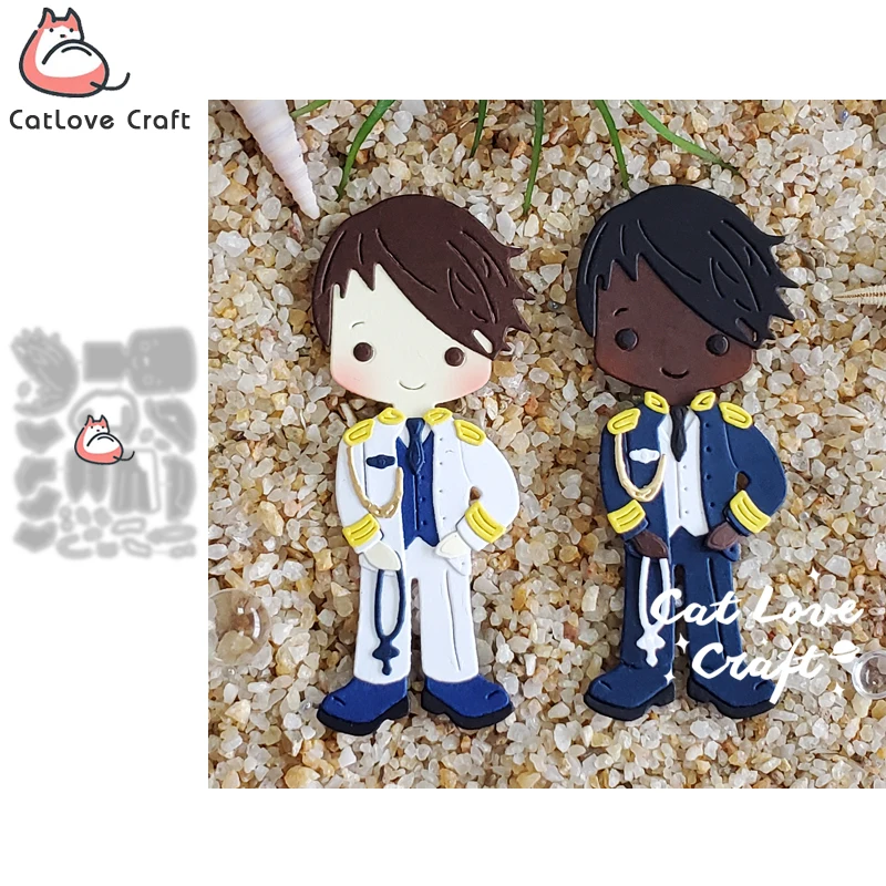 Catlove 해군 친교 소년 금속 절단 다이 스크랩북 스텐실 다이 컷 카드 만들..