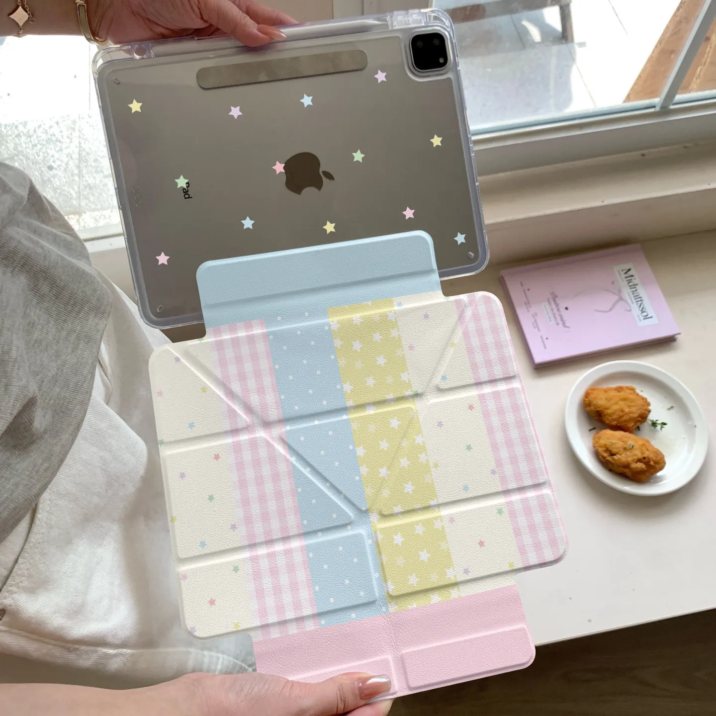 Ins Cute Y-Fold Tablet Case with Stylish Design