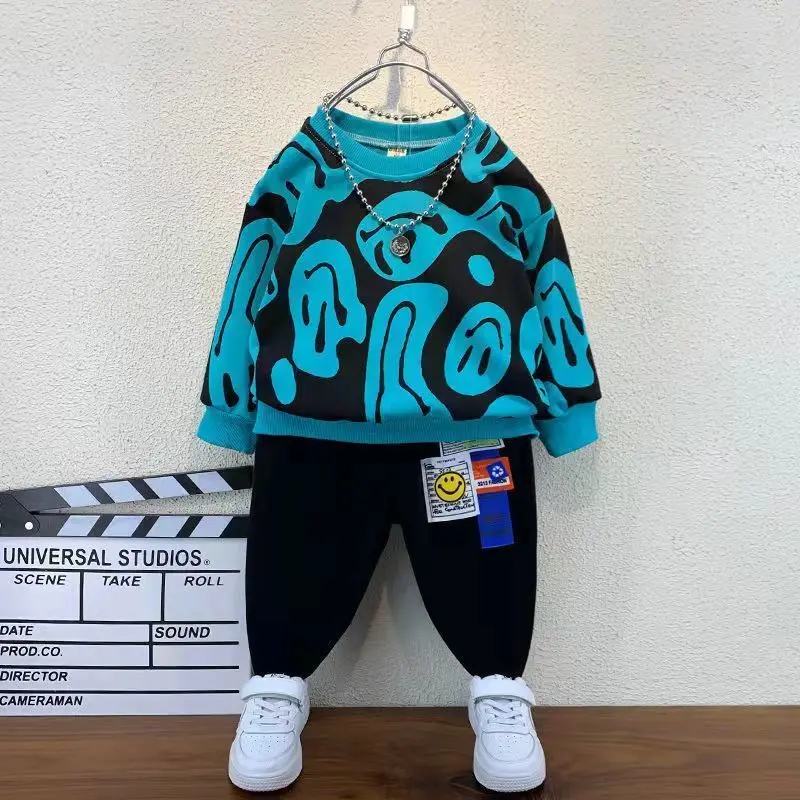 

Kids Tracksuit 2022 Spring Autumn Childrens Cotton Clothes Sets Boys' Leisure Suit Coat+Boys' Pants Sportswear Students Trousers
