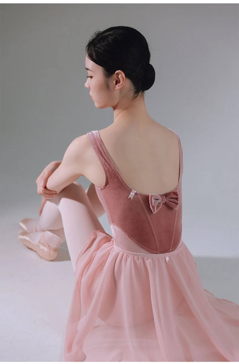 Ballett Tanz Tutu Rock für Frauen Yoga Kunst Prüfung Tanz Übungs kleidung weibliche einteilige Gymnastik Chiffon Röcke – Detail 11