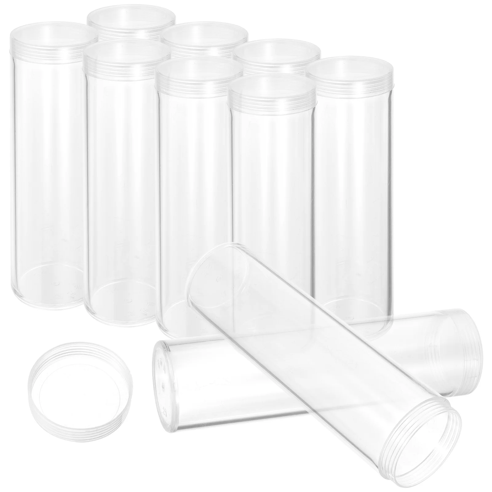 

10 Pcs Coins 10pcs Storage Container Plastic Holders Collecting Magnetic Protectors for All Clear Tubes