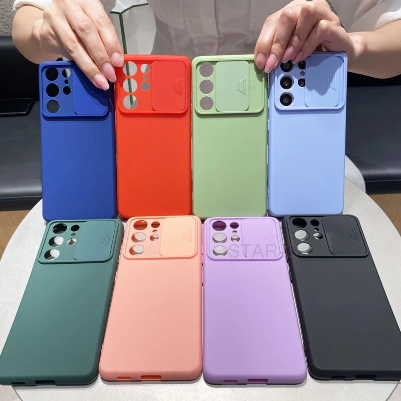 Sliding Protect Camera Lens Phone Case For Samsung Galaxy S21 Ultra