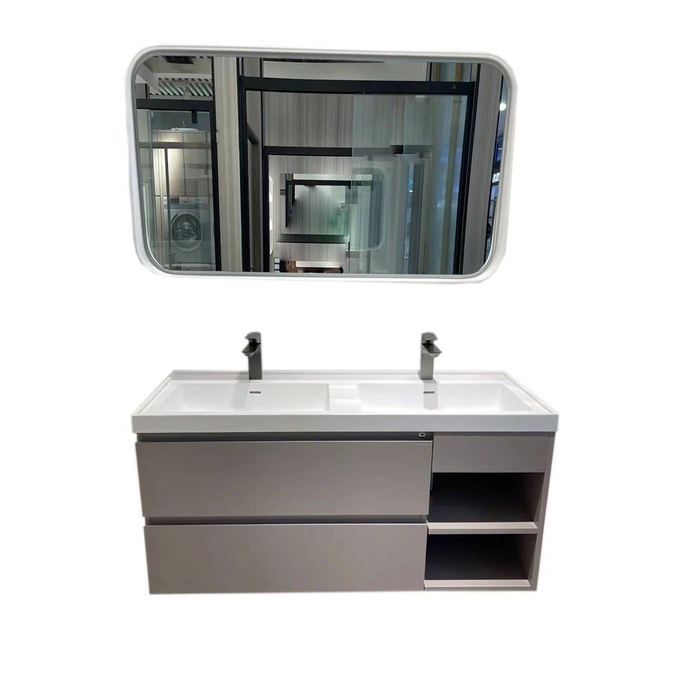 Description Picture 2 of item47.0“ Bathroom Furniture Corian Basin Oka Wood Cabinet Custom-Made Vanity Comb  004A