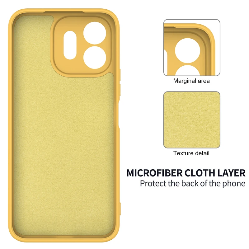 Premium Liquid Silicone Non-slip Back Phone Cover with Strap Lanyard and Flocking Interior