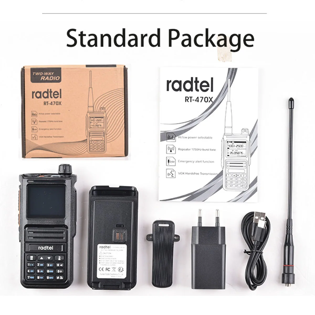 Radtel RT-470X Multi-bands Ham Walkie-Talkies 256CH Air Band Two Way Radio Station Aviation NOAA Police Marine Transceiver PTT images - 6
