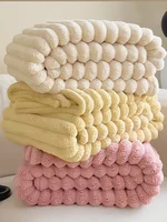 Thickened Striped Warm Blanket Winter Autumn Warm Blankets Soft Coral Fleece Sofa Bed Throw Blankets Winter Office Nap Blanket 1