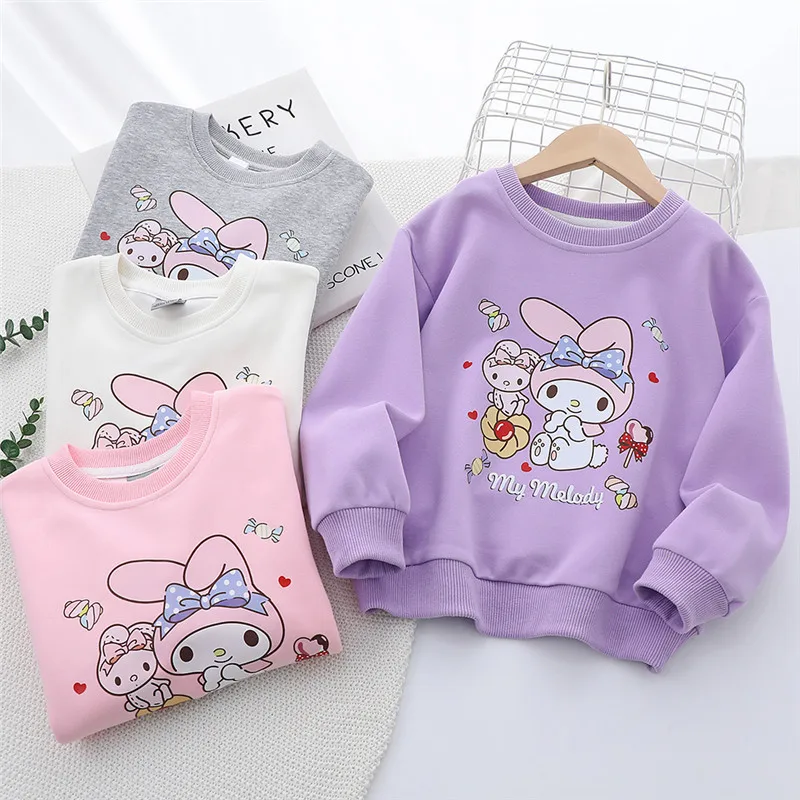 

Новинка, шаттигр, мультфильм Sanrio, детские весенние, милые, Мои Мелодии, Kuromi Cinnamoroll Lange Mouwen, топ, подарок