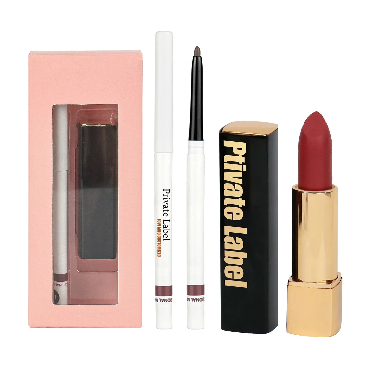 Private Label Matte Lipstick Lip Liner Set Waterproof Nude Makeup Lip Kit Wholesale 5