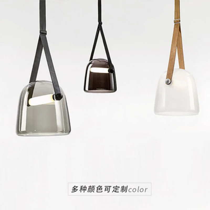 

Nordic post-modern creative glass art bedroom bedside designer model room bar small Chandelier