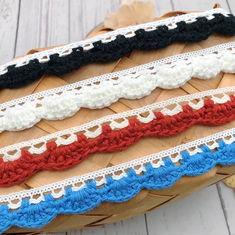 3yard Colorful Cotton Lace Garment Sewing Fabric Decorative Cotton Crochet Lace Ribbon Handmade Jewelry Technology
