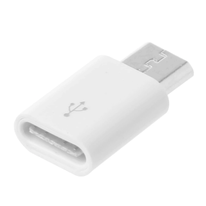 White Short USB 3.1 Type C Female Device to Micro USB Male Adapter Connector for Android