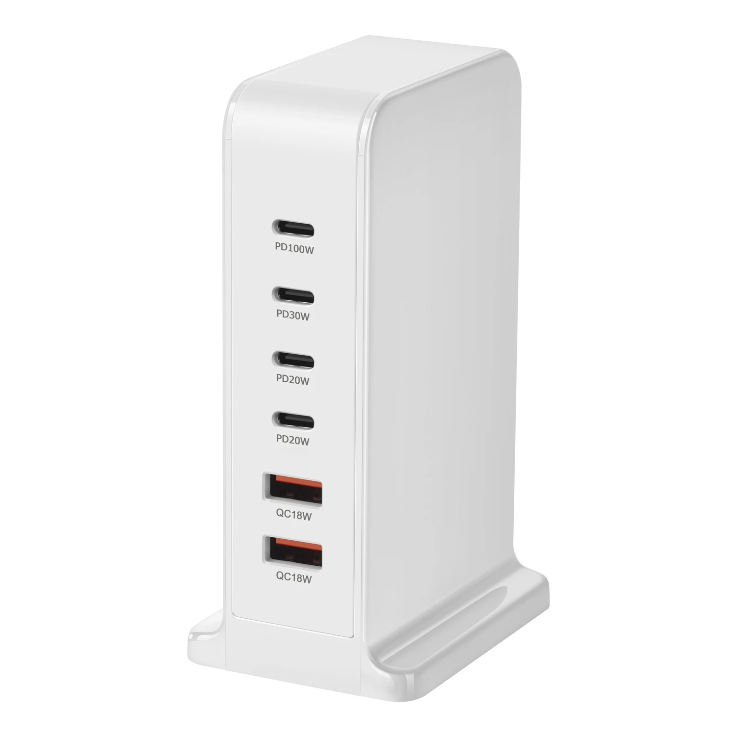 데스크탑 GaN 충전기, 6 포트 USB C타입 PD 충전기, 고속 충전 3.0 U..