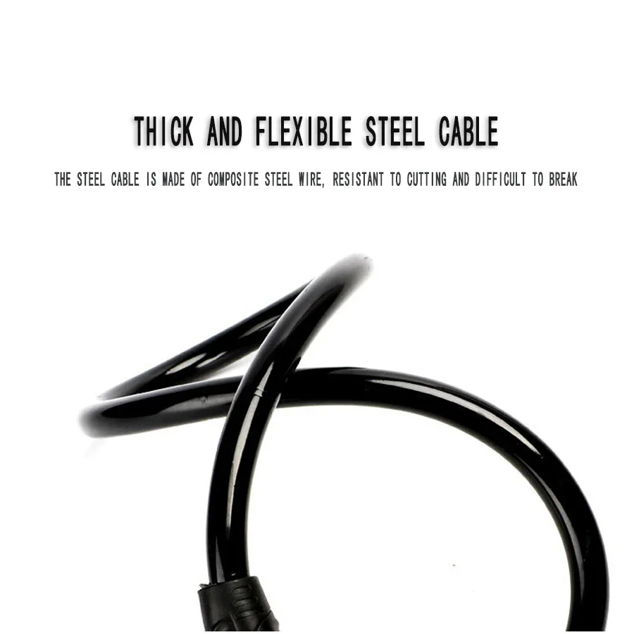 Description Picture 6 of itemBike Lock Cable, Bike Locks Heavy Duty Anti Theft,Security 4 Digit Resettable Combination Portable Code Lock Cable for Bicycle